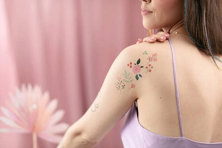 Party Deco Tattoo rinkinukas "Gėlytės" 19 vnt