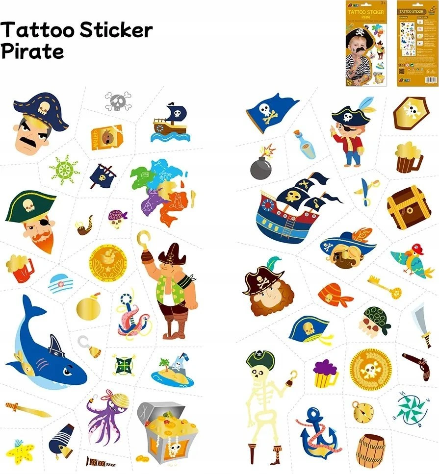 AVENIR Priklijuojamos tatuiruotės „Piratai“