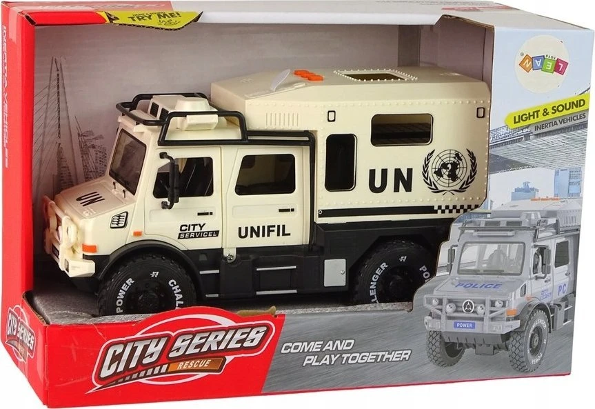 Žaislinis visureigis City Service Lean Toys, baltas, 24x13,5x10 cm