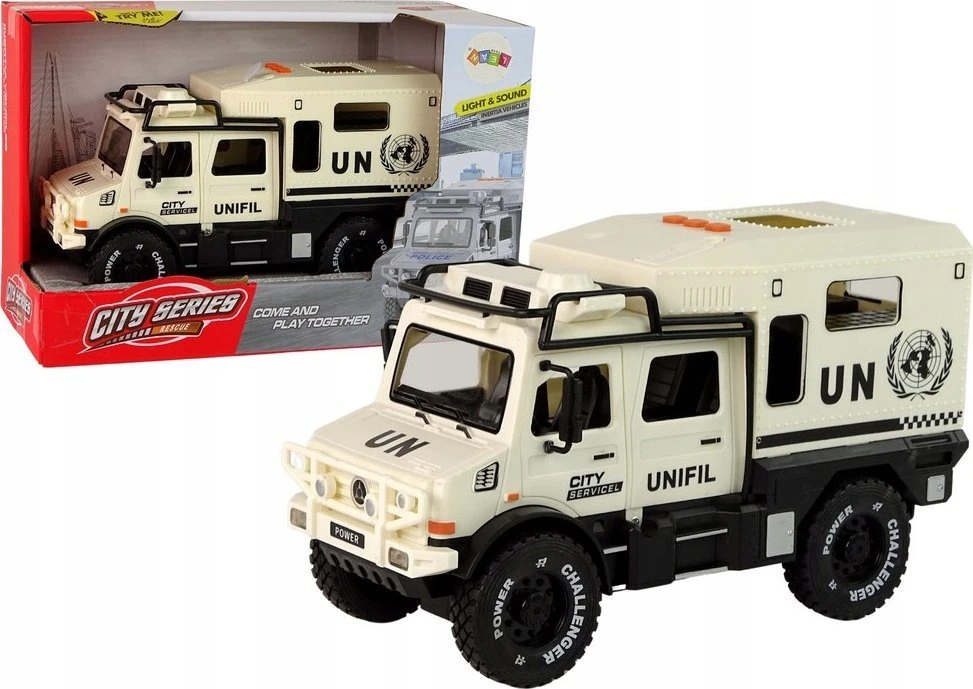 Žaislinis visureigis City Service Lean Toys, baltas, 24x13,5x10 cm