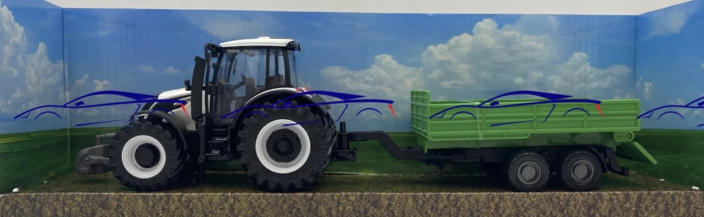 *BBURAGO metalas, Traktor, Valtra su przyczep, žalias