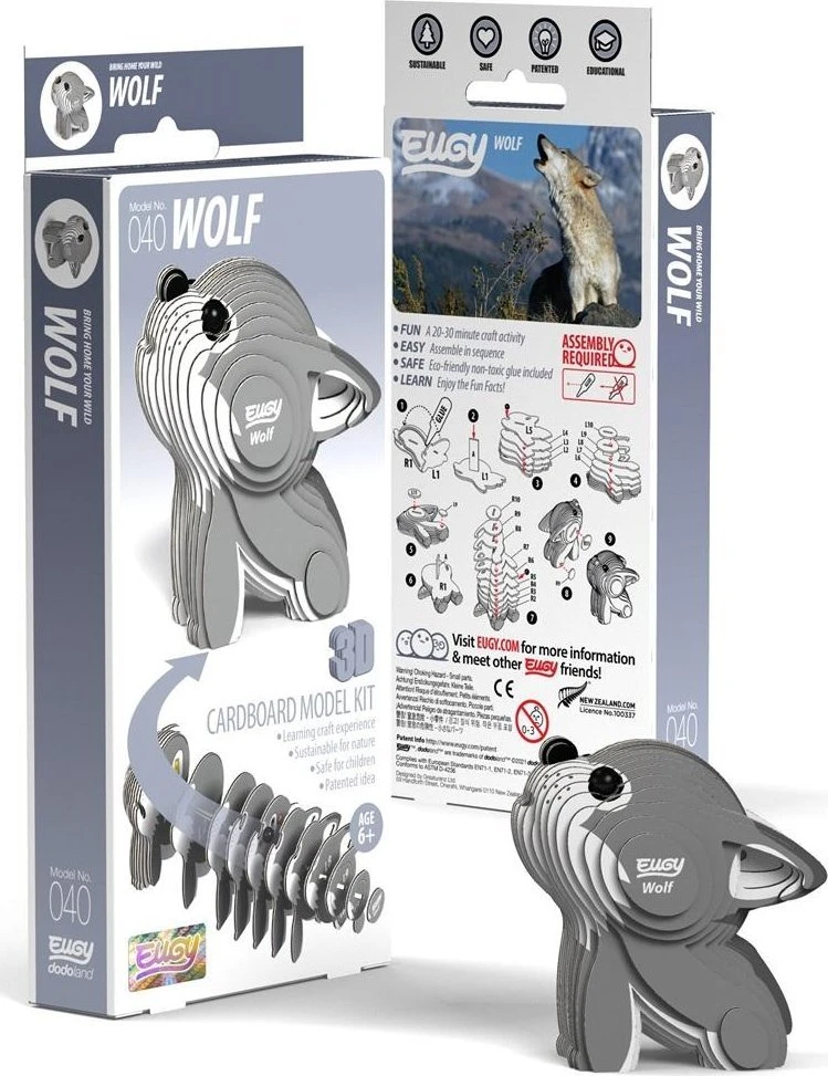 Dėlionė EUGY 3D kartoninis modelis „Vilkas“