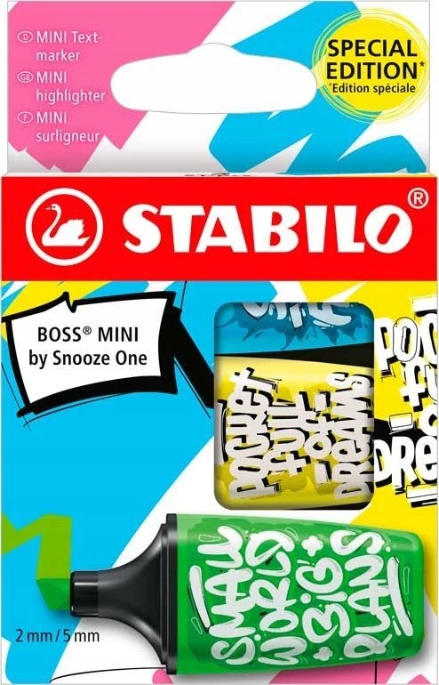 Stabilo Teksto žymekliai BOSS MINI by Snooze One 3 sp.