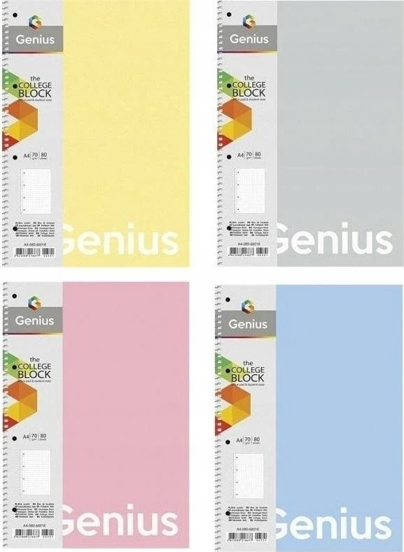 Teka žiedinis segtuvas A4/80K tinklelis Touch Pastel (5 vnt.)