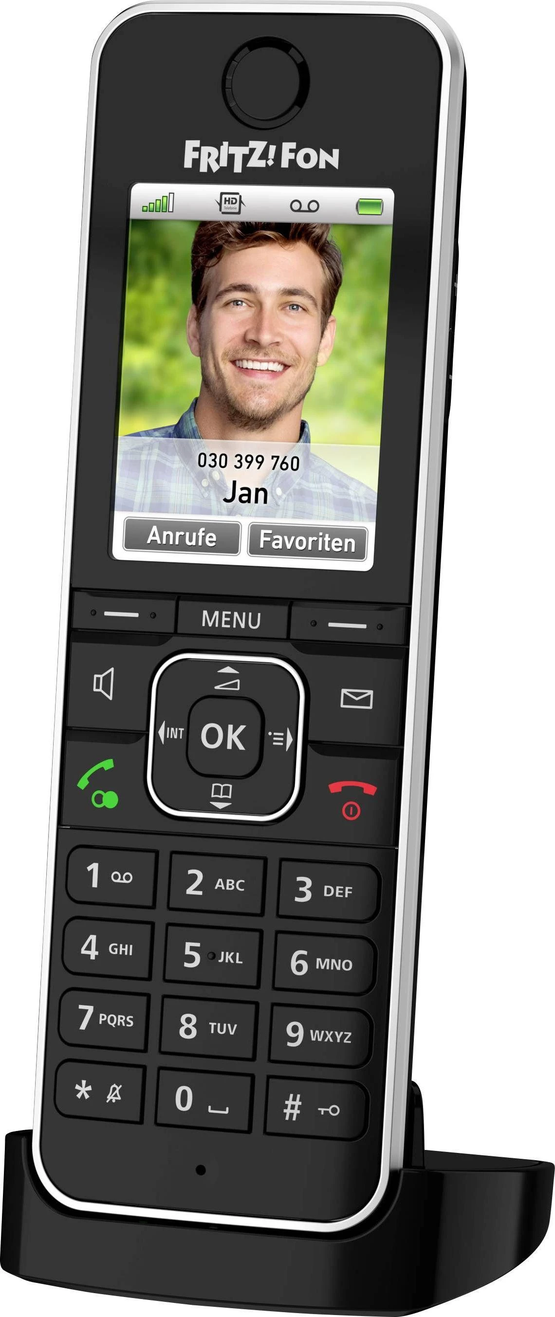 AVM Fon FRITZ! C6 DECT telefonas Skambintojo ID Juoda