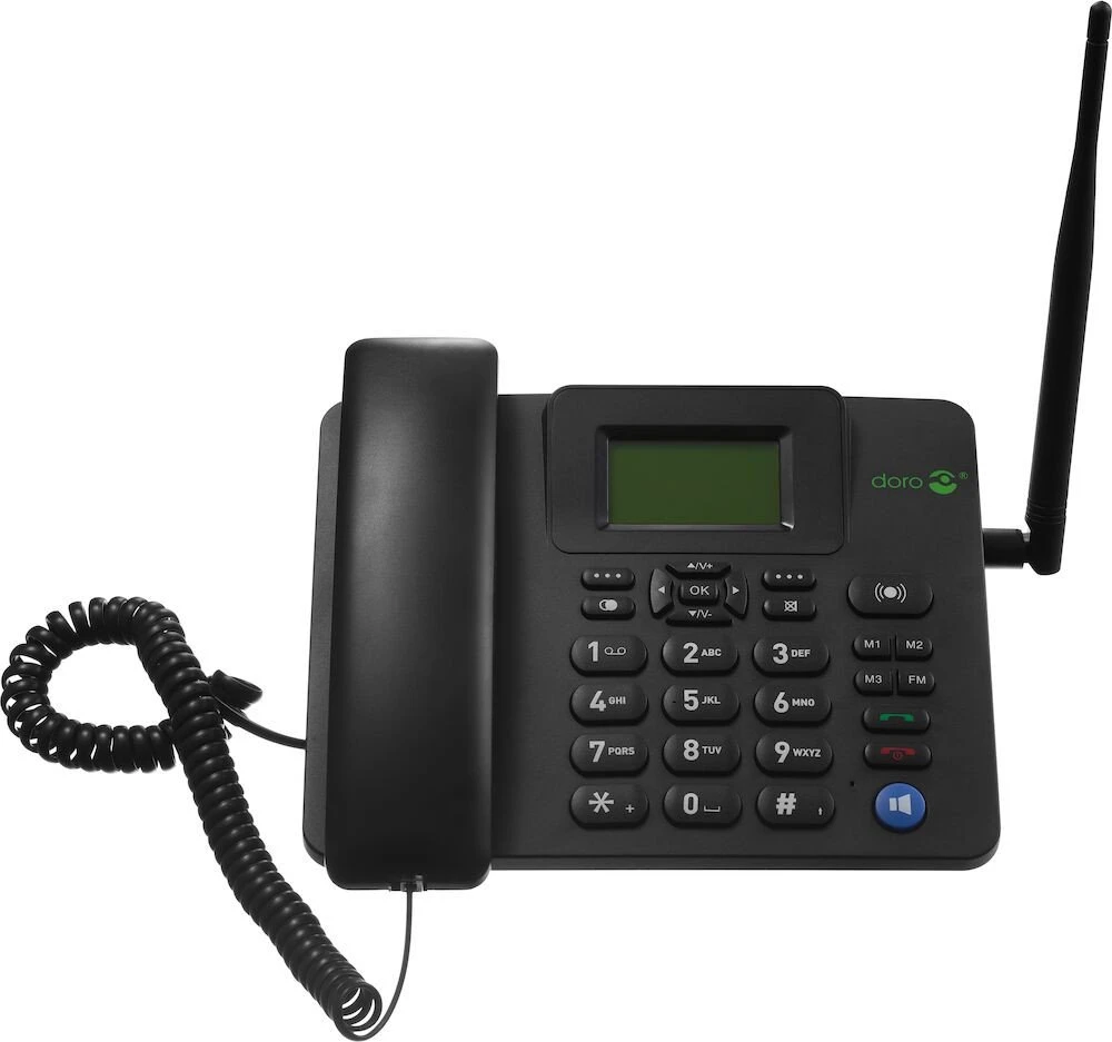 Laidinis telefonas Doro 4100H GSM stalinis telefonas Juodas