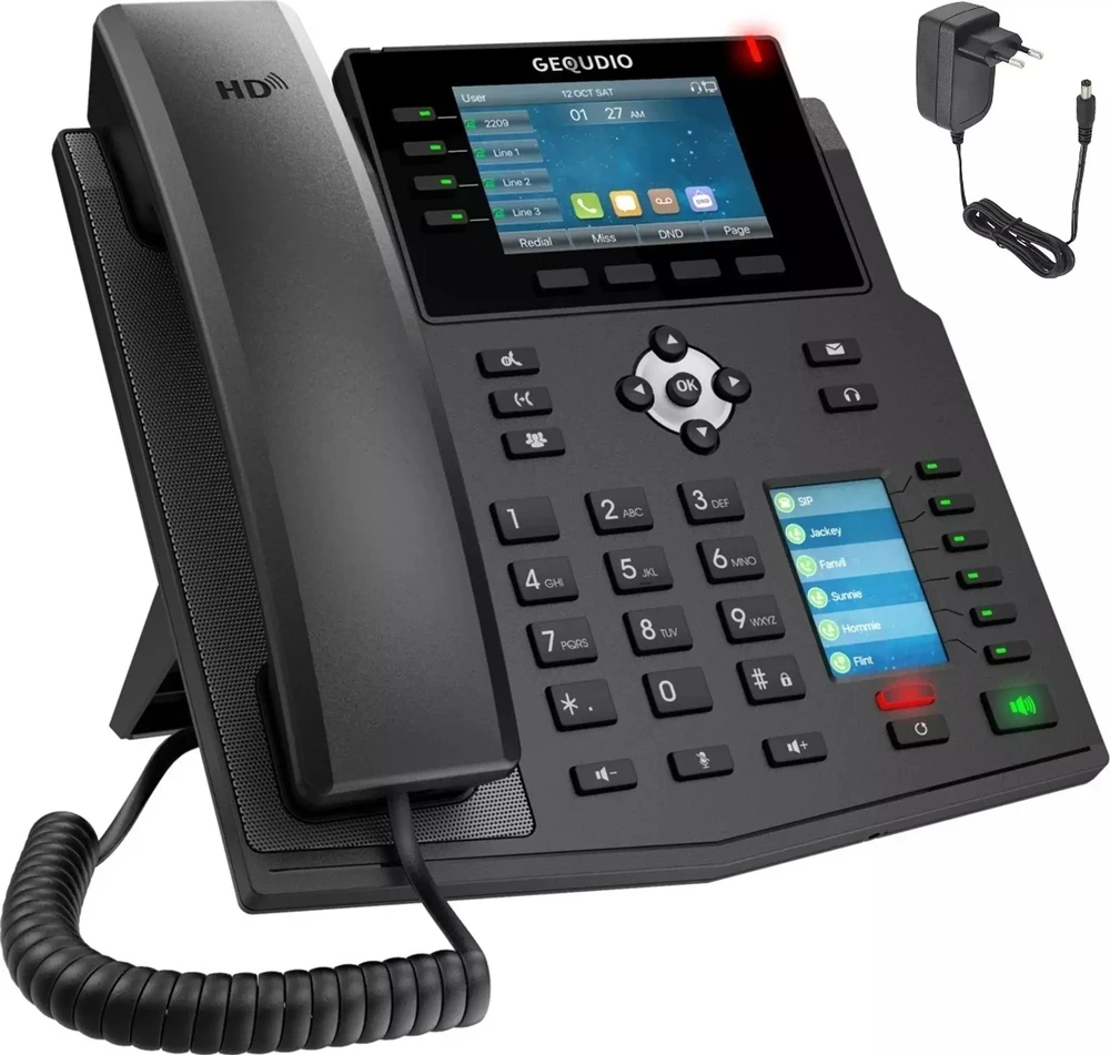 Telefonas GEQUDIO GX5+ Rinkinys telefonu IP su adapteriu