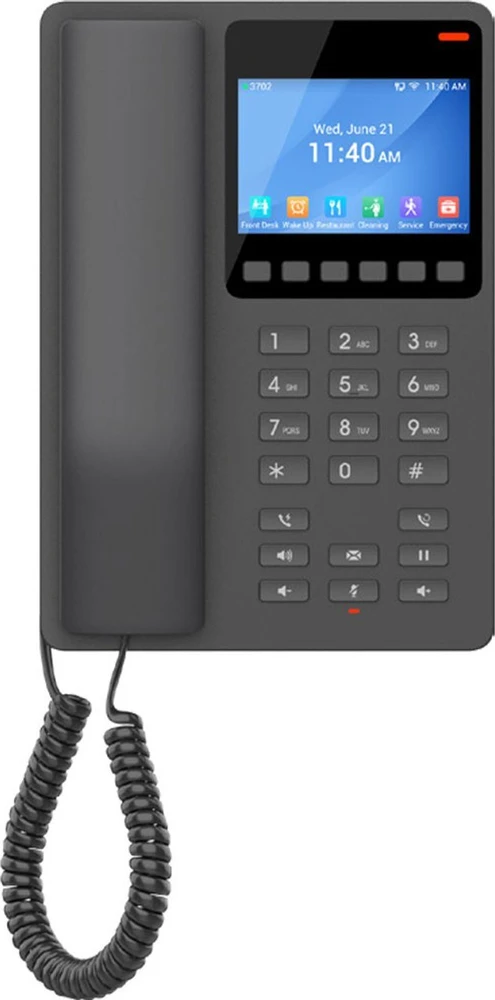 Grandstream GHP631W SIP WiFi viešbučio telefonas su juodu ekranu