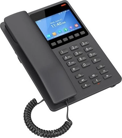 Grandstream GHP631W SIP WiFi viešbučio telefonas su juodu ekranu
