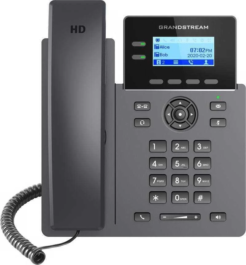 „Grandstream Networks GRP2602G“ IP telefonas, Juodas, 2 linijų, LCD, Wi-Fi
