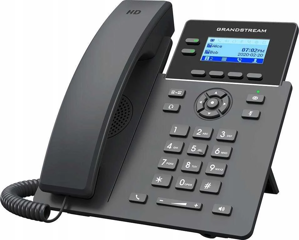 „Grandstream Networks GRP2602G“ IP telefonas, Juodas, 2 linijų, LCD, Wi-Fi