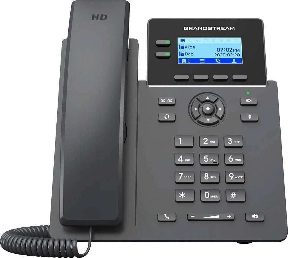 „Grandstream Networks GRP2602G“ IP telefonas, Juodas, 2 linijų, LCD, Wi-Fi