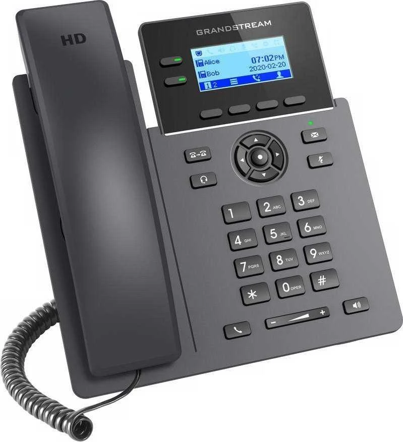 „Grandstream Networks GRP2602G“ IP telefonas, Juodas, 2 linijų, LCD, Wi-Fi