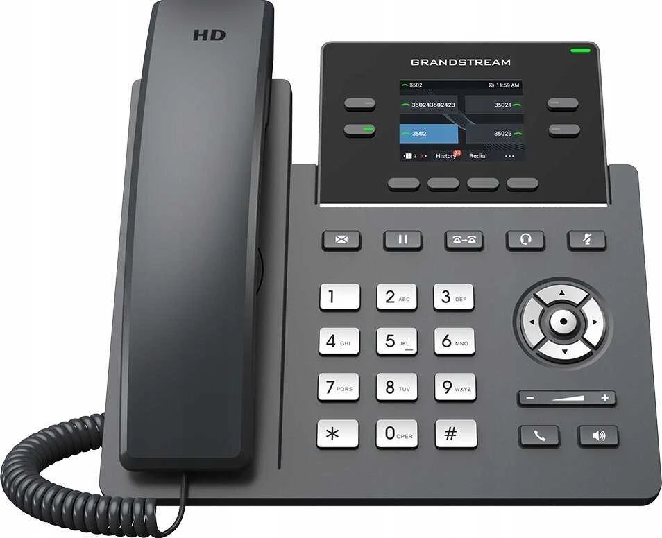 Grandstream GRP2612G SIP telefonas [2 SIP paskyros, dviejų juostų WiFi, 4 MPK mygtukai, 16 VPK]