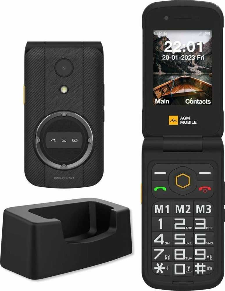 Išmanusis telefonas AGM Mobile M8 Klapper 4G Rugged Juodas
