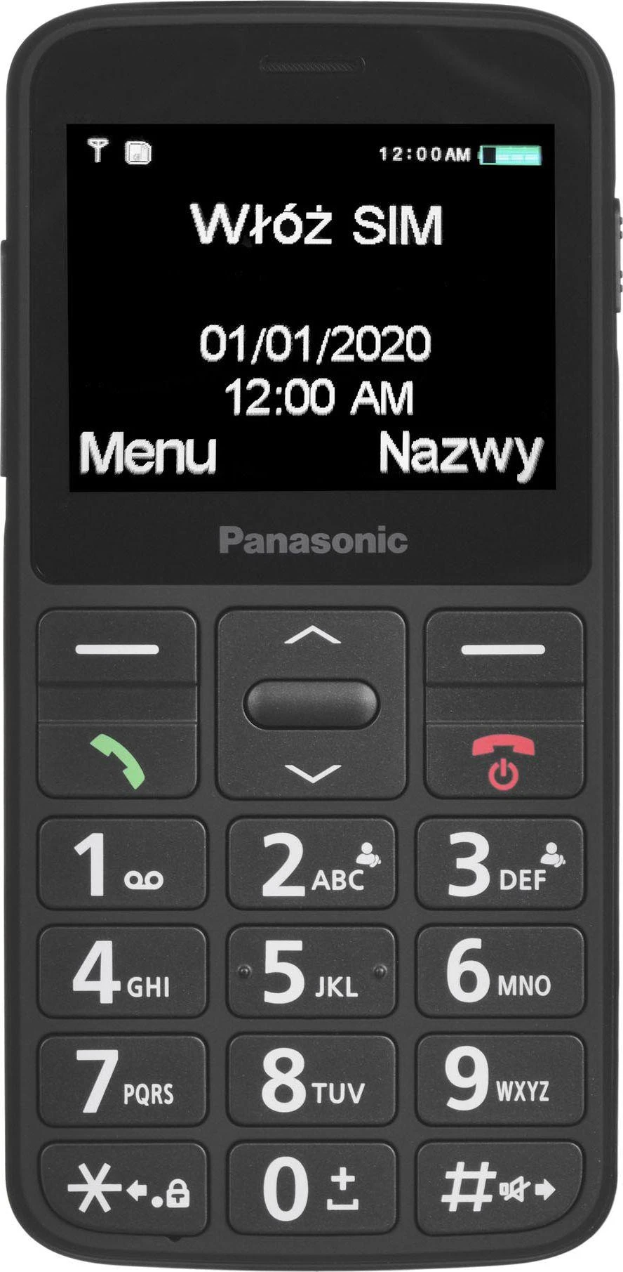 „Panasonic“ | KX-TU160 | Paprastas naudoti mobilusis telefonas | TFT-LCD | USB versija USB-C | Integruota kamera | Pagrindinės kameros raiška 0,3 MP | Juodas | 69,2 g