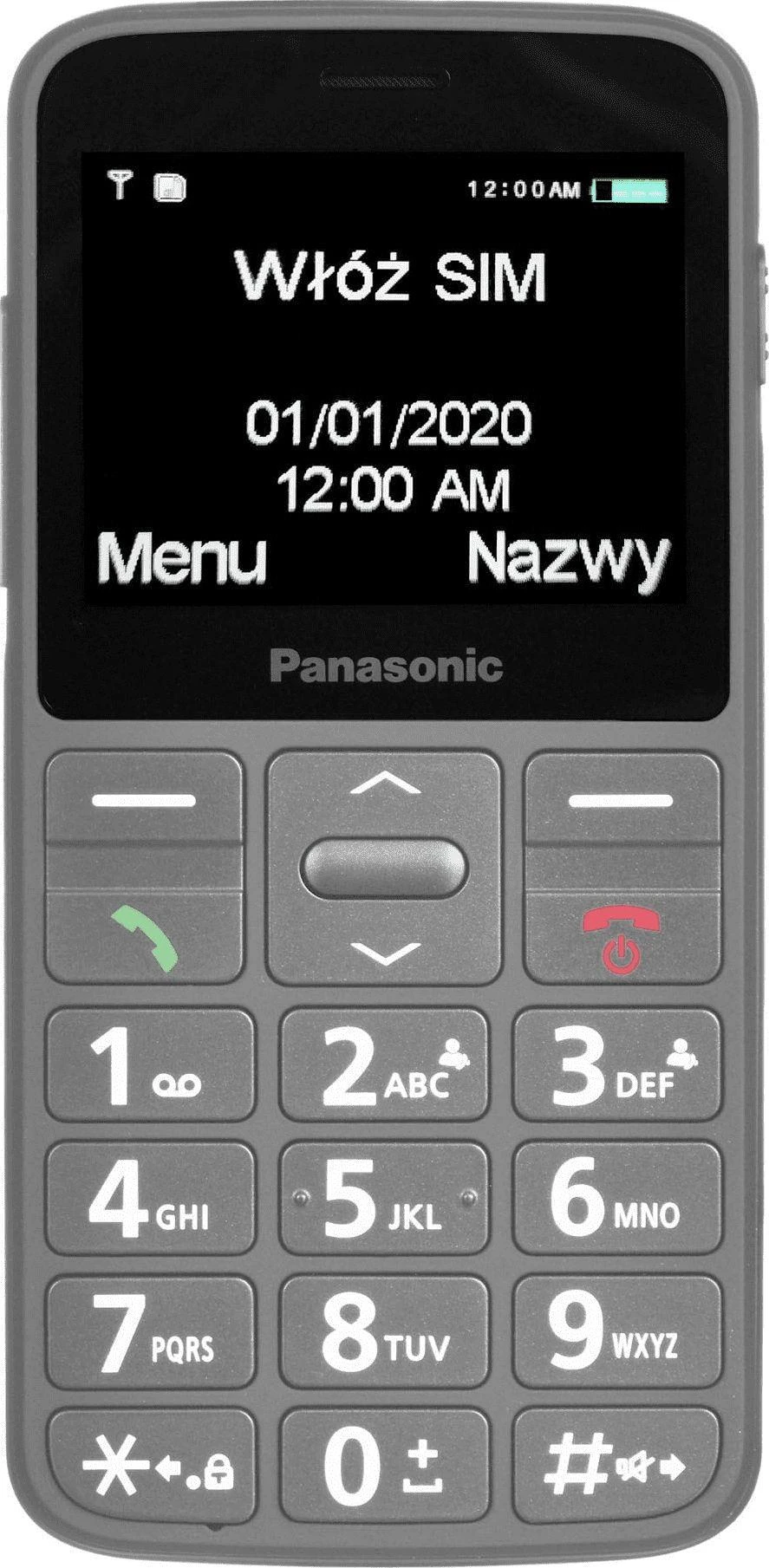 Panasonic | KX-TU160 | Lengvas naudojimas mobilusis telefonas | Pilkas | 2,4 colio | TFT-LCD | Bluetooth | USB versija USB-C | Integruota kamera | Pagrindinės kameros skiriamoji geba 0,3 MP