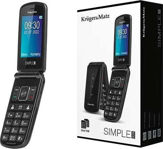 Kruger & Matz GSM telefonas senjorams Simple 929 (meniu nėra lietuvių kalbos)