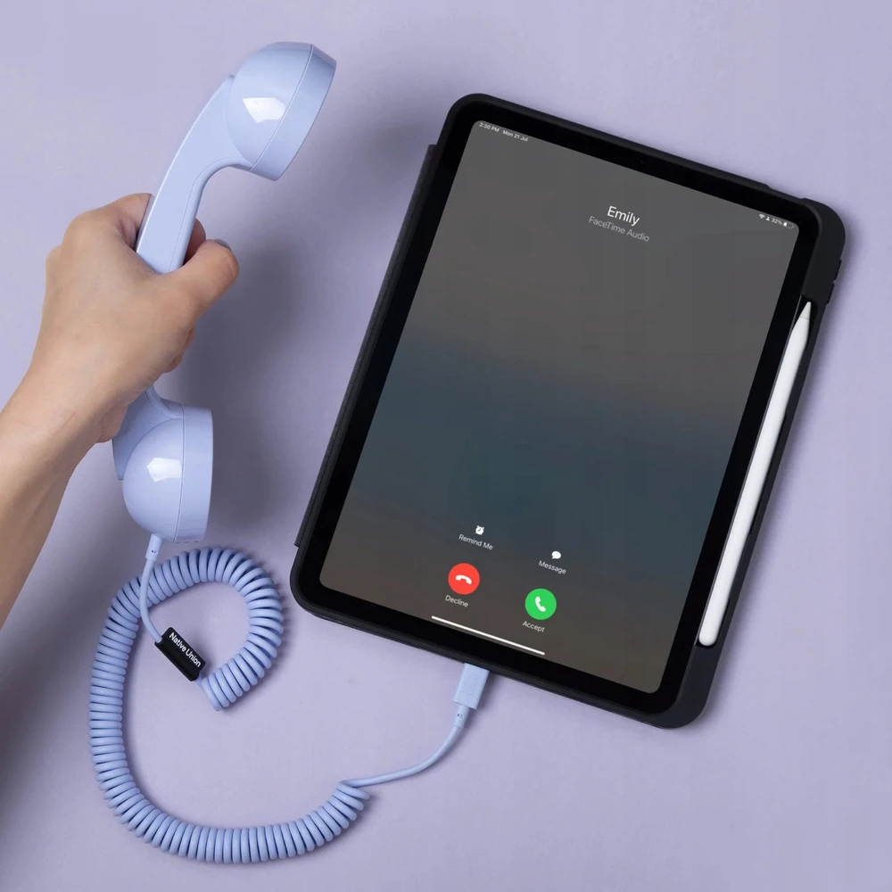 Native Union Pop Phone - słuchawka telefoniczna USB-C su funkcija odbierania i kończenia połączeń (azur)