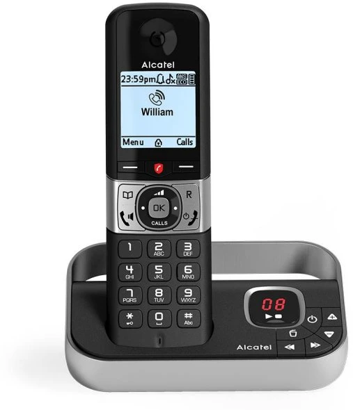 Telefonas stacionarus Alcatel Bezprzewodowy F890 Voice DE BLK Juodas, Sidabrinė (ATL1422115)