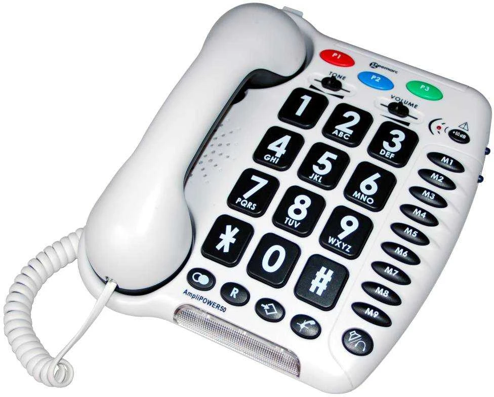 Telefonas stacionarus Ducky Geemarc AmpliPOWER 50 telefonas turintiems klausos negalią (balta)