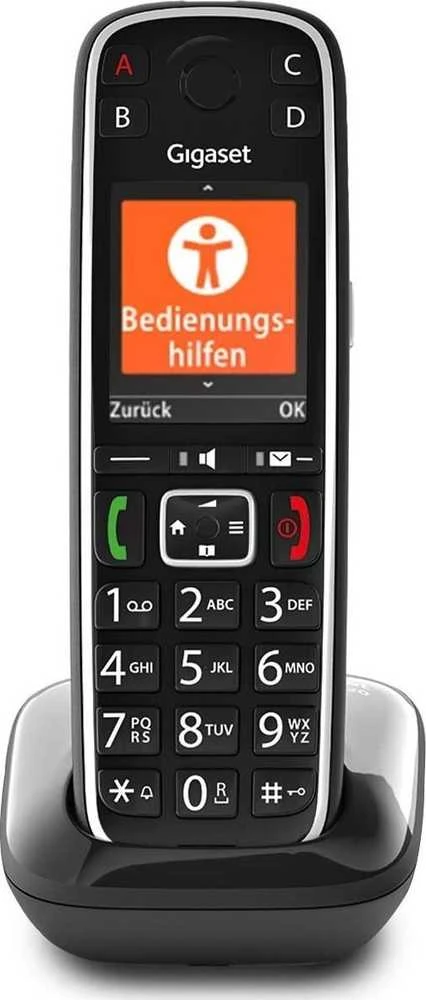 GIS Gigaset E720 Analoginio ryšio / DECT telefonas Skambintojo ID Juoda