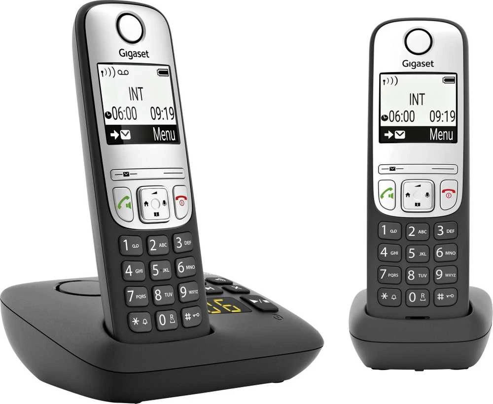 GIS Gigaset A690A Duo Analoginio ryšio / DECT telefonas Skambintojo ID Juoda