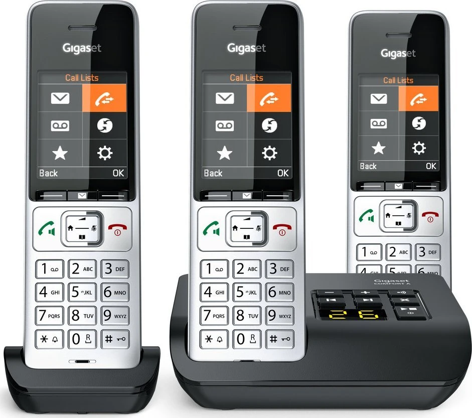 GIS Gigaset COMFORT 500A Trio Analoginio ryšio / DECT telefonas Skambintojo ID Juoda, Sidabras