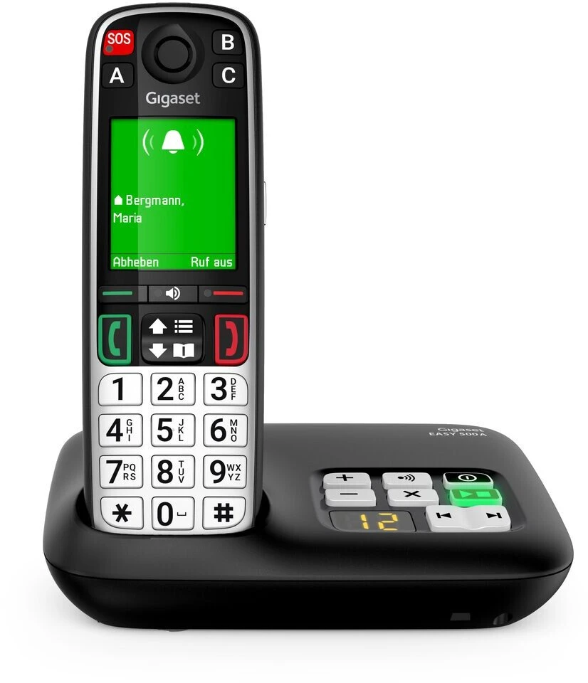 Telefonas stacionarus Gigaset EASY 500A Telefonas analogowy/DECT Nazwa i identyfikacja dzwoniącego Juodas, Sidabrinė (S30852-H3135-R101)