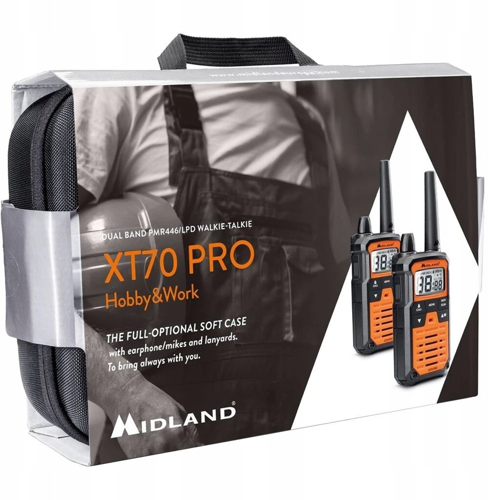Radiotelefony PMR MIDLAND XT70 PRO nešiojamųjų radijo stočių dėklas
