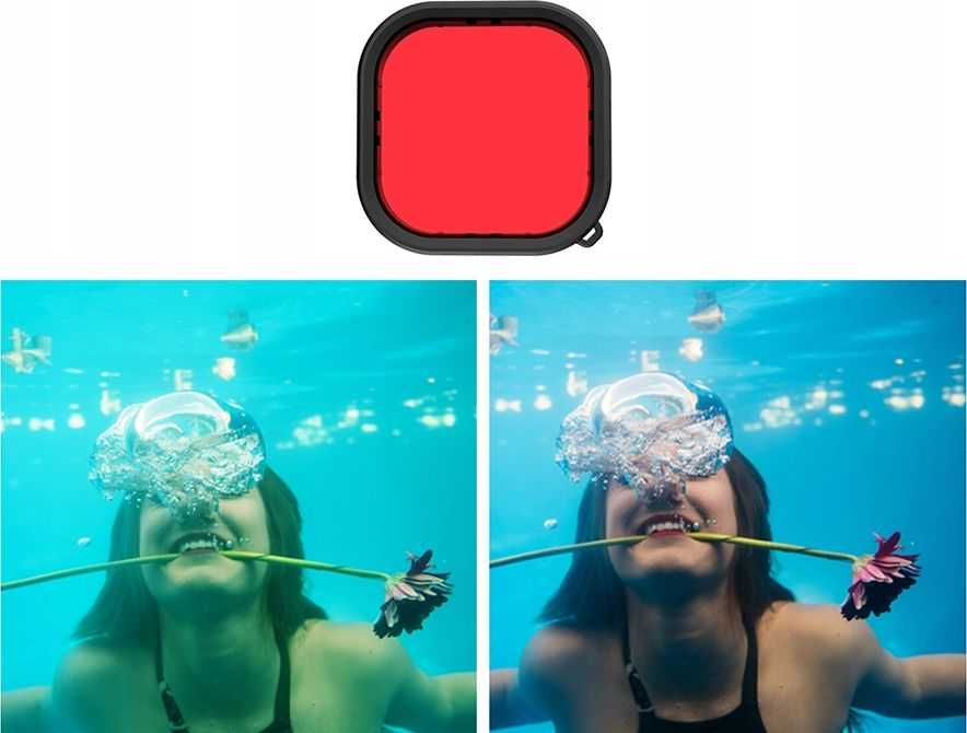 Objektyvo vandeniui atsparus filtrų rinkinys Telesin skirtas GoPro Hero 9 / Hero 10 / Hero 11 / Hero 12