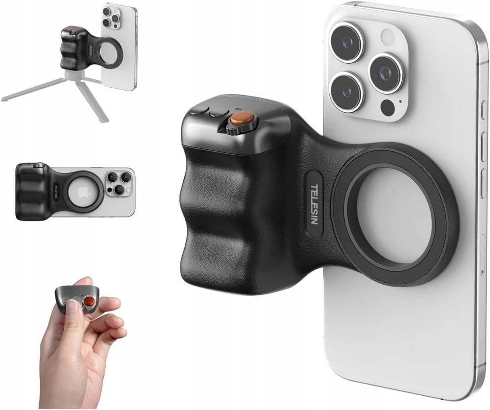 „Telesin MagSafe Fun Shot Grip2“ magnetinis laikiklis (juodas)