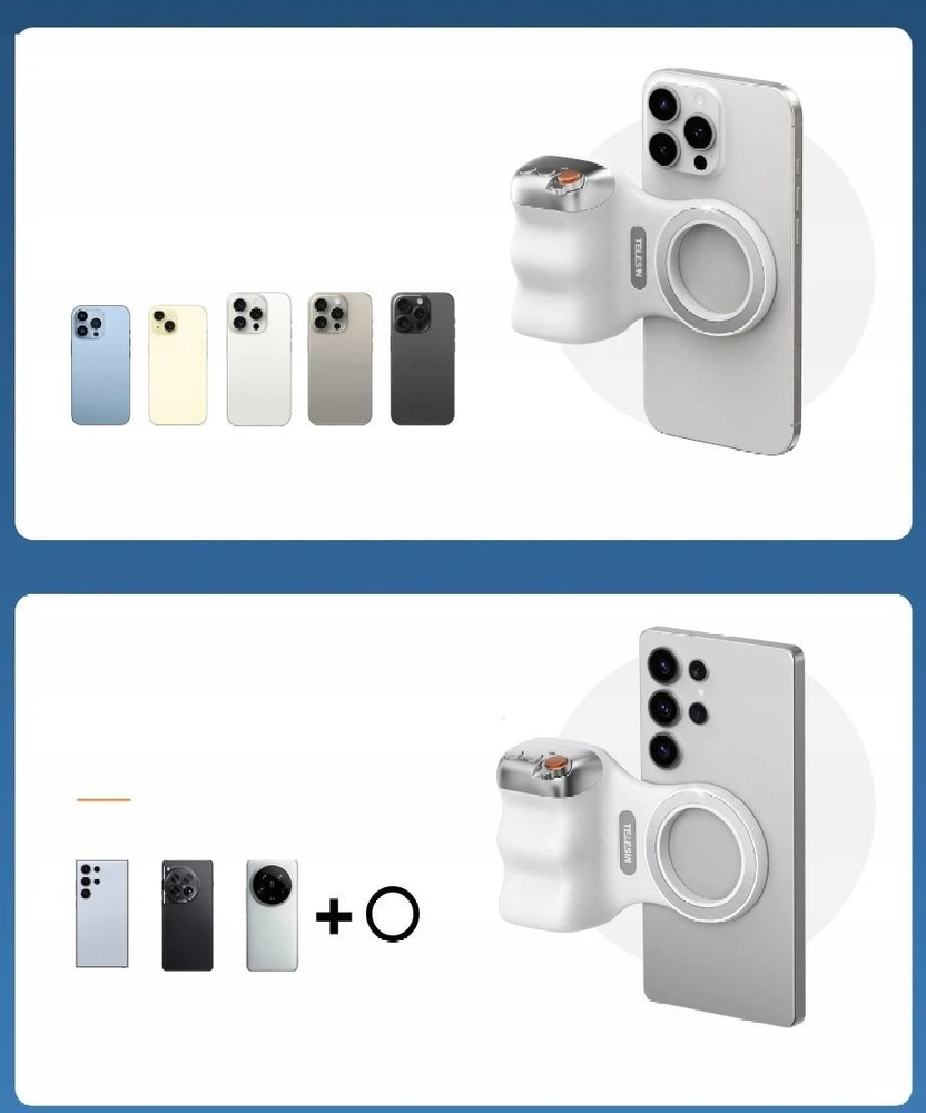 „Telesin MagSafe Fun Shot Grip2“ magnetinis laikiklis (juodas)