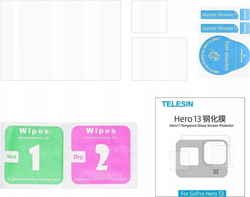 „Telesin 3-in-1“ grūdintas stiklas GoPro Hero 13 Juodas (S6-FLM-07-TGP)