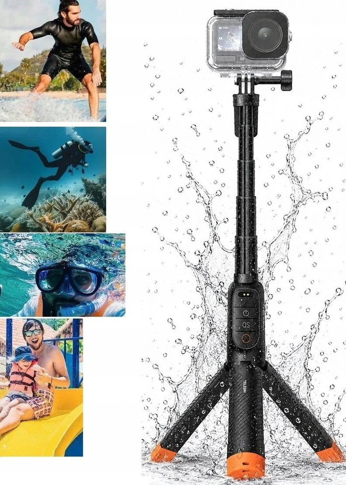 Telesin Selfie Stick lazda + pultas Atsparus vandeniui 15m Skirtas Dji Osmo Action 6 / 5 Pro / 4 / S1-tss-07-tdj (SB11920)