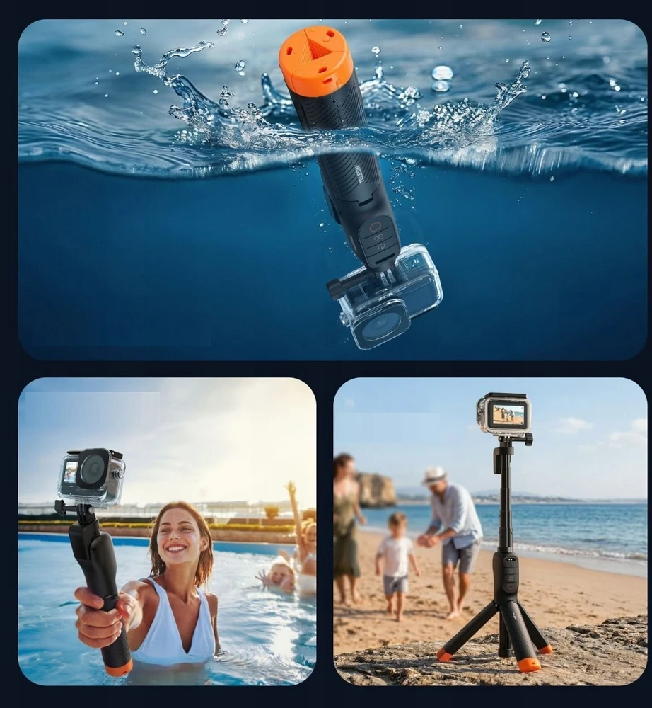 Telesin Selfie Stick lazda + pultas Atsparus vandeniui 15m Skirtas Dji Osmo Action 6 / 5 Pro / 4 / S1-tss-07-tdj (SB11920)
