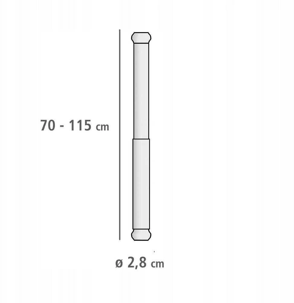 Wenko Teleskopinė dušo juosta LUZ, Ø 2,8 cm, 7