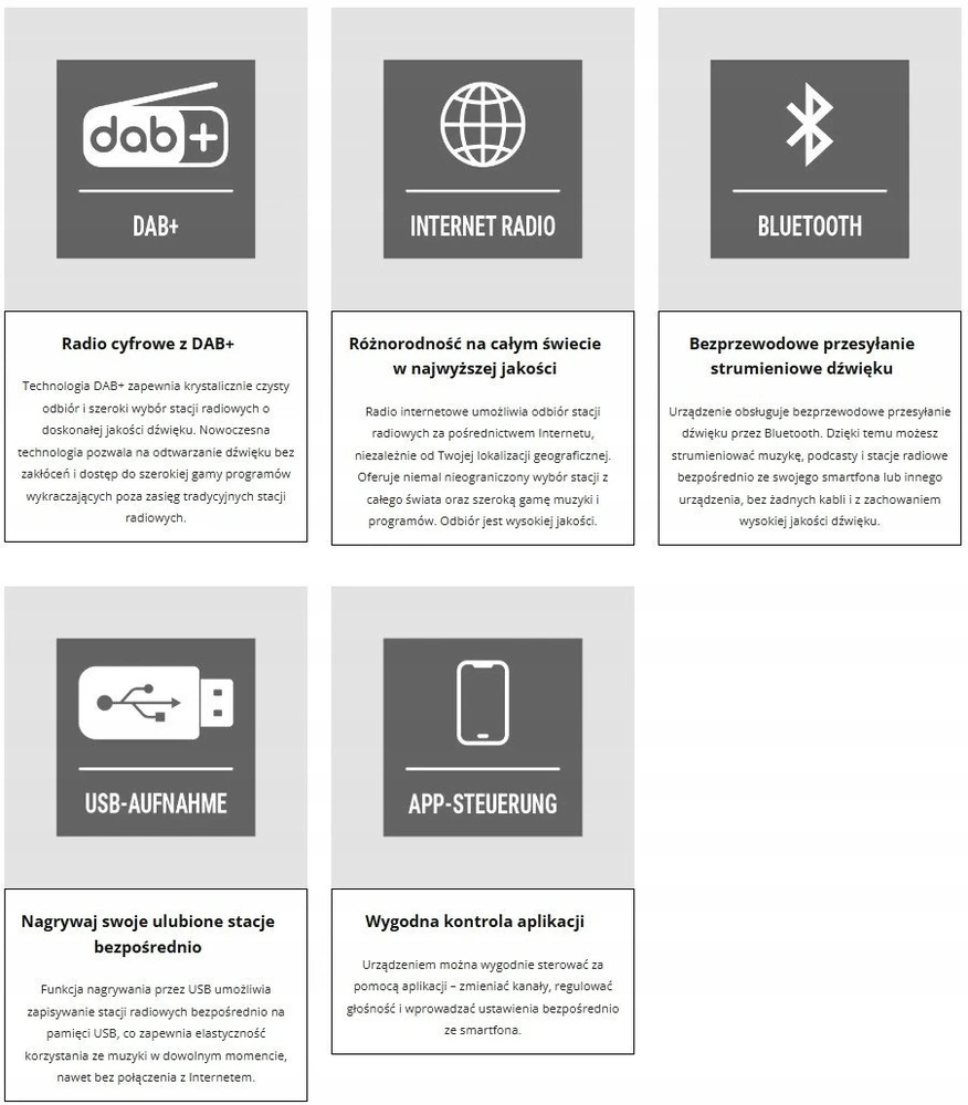 „Telestar TOP250“ stereofoninis interneto / DAB+ / FM radijas, „Bluetooth“, USB įrašymas, „Wi-Fi“, CZ OSD meniu, mediena