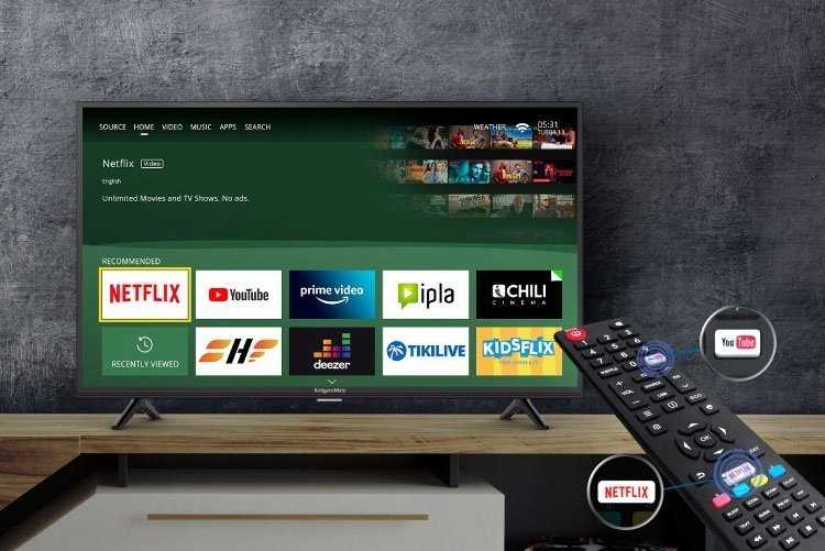 Kruger & Matz 32" HD išmanusis televizorius DVB-T2/S2 H.265 HEVC