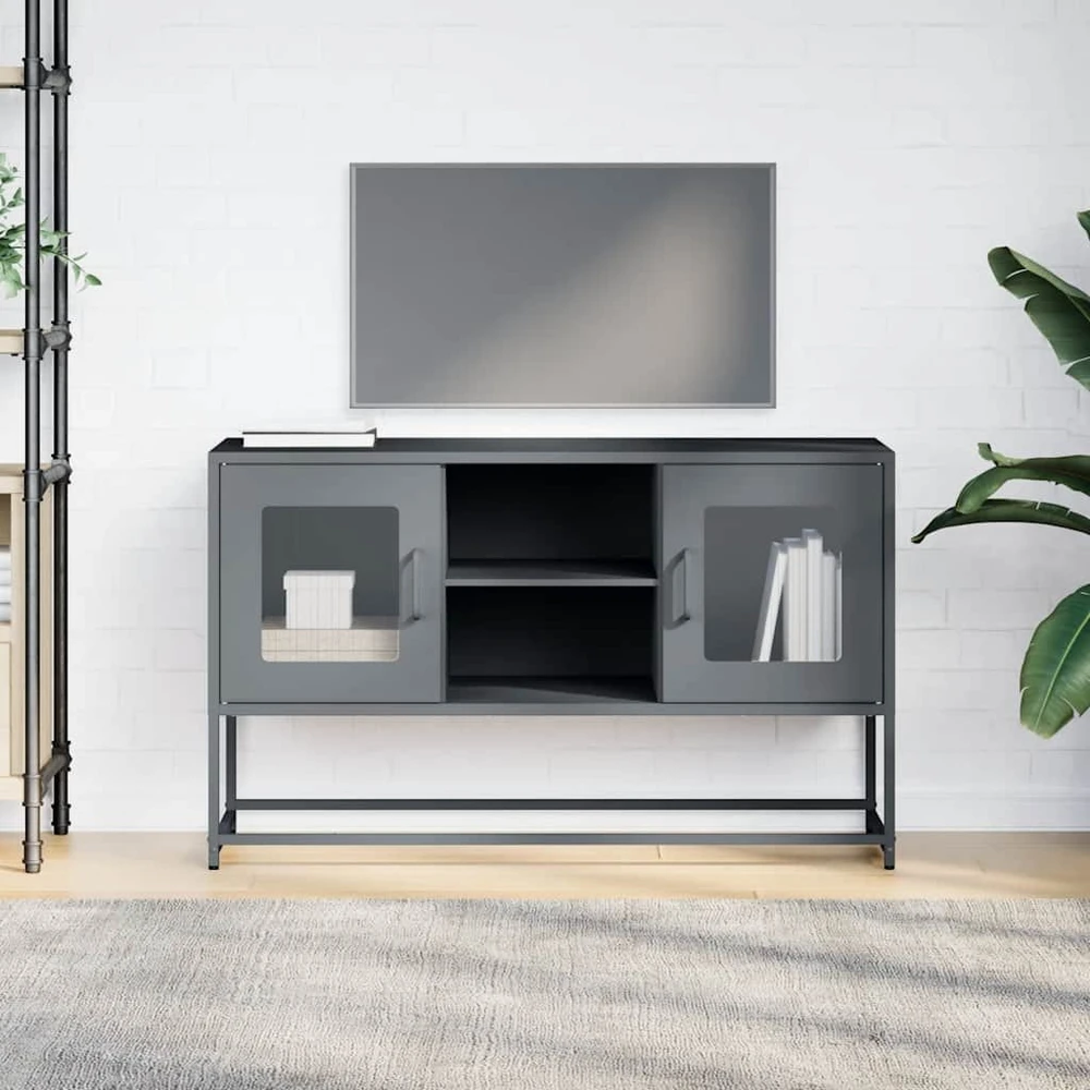 TV staliukas Televizoriaus spintelė, antracito, 100,5x39x60,5cm, plienas