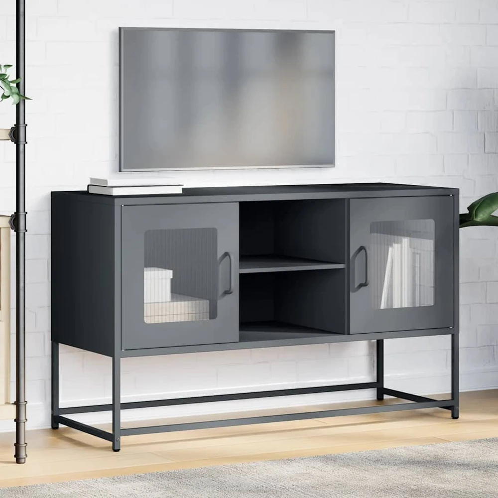 TV staliukas Televizoriaus spintelė, antracito, 100,5x39x60,5cm, plienas