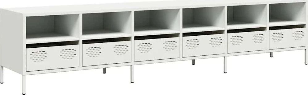 TV staliukas Televizoriaus spintelė, balta, 202x39x43,5cm, plienas