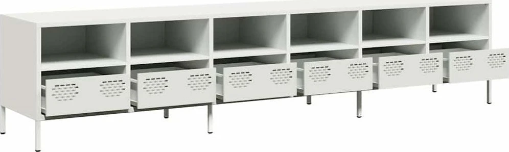 TV staliukas Televizoriaus spintelė, balta, 202x39x43,5cm, plienas