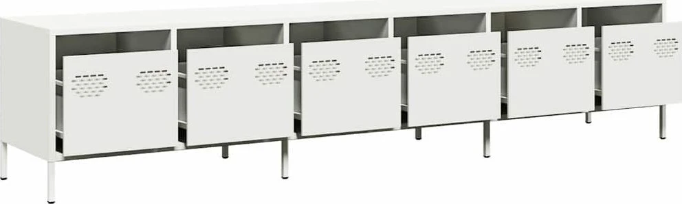 TV staliukas Televizoriaus spintelė, balta, 202x39x43,5cm, plienas