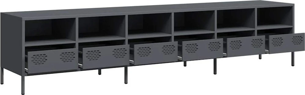TV staliukas Televizoriaus spintelė, antracito, 202x39x43,5cm, plienas