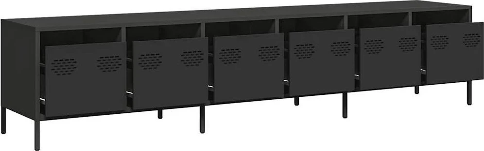 TV staliukas Televizoriaus spintelė, juodas, 202x39x43,5 cm, plienas