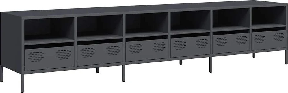 TV staliukas Televizoriaus spintelė, antracito, 202x39x43,5cm, plienas