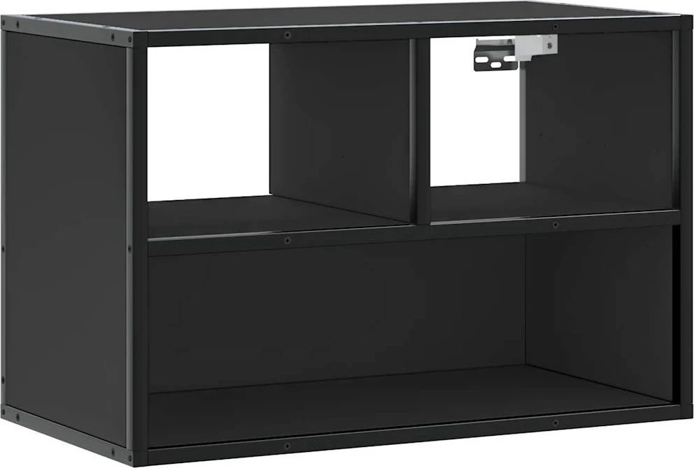 TV staliukas Televizoriaus spintelė, juoda, 60x31x39,5cm, mediena ir metalas