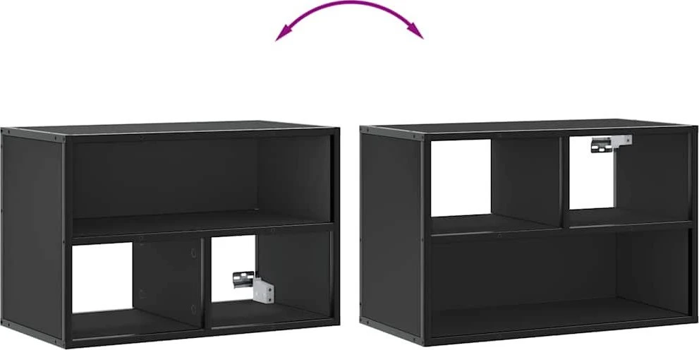 TV staliukas Televizoriaus spintelė, juoda, 60x31x39,5cm, mediena ir metalas
