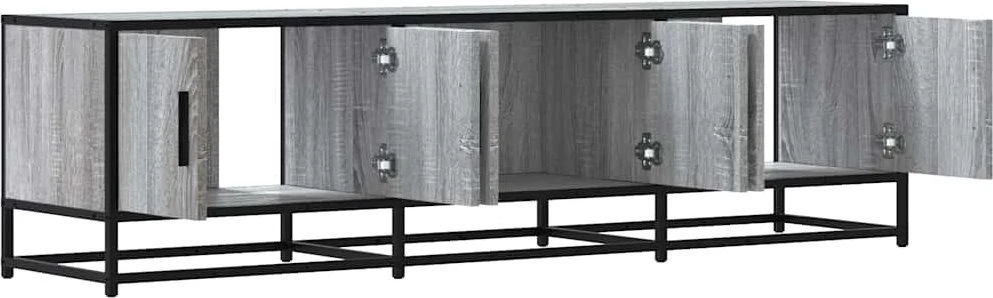 TV staliukas Televizoriaus spintelė, pilka, 150x35x41cm, mediena ir metalas